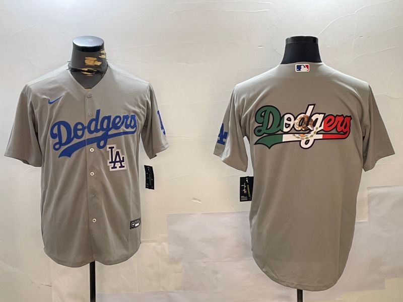 Men Los Angeles Dodgers Blank Grey Game 2024 Nike MLB Jersey style 12164